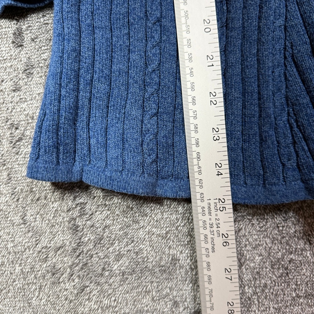 Croft & Barrow Cardigan Sweater Womens M Blue 100% Cotton Cable Knit V-Neck - Picture 5 of 6